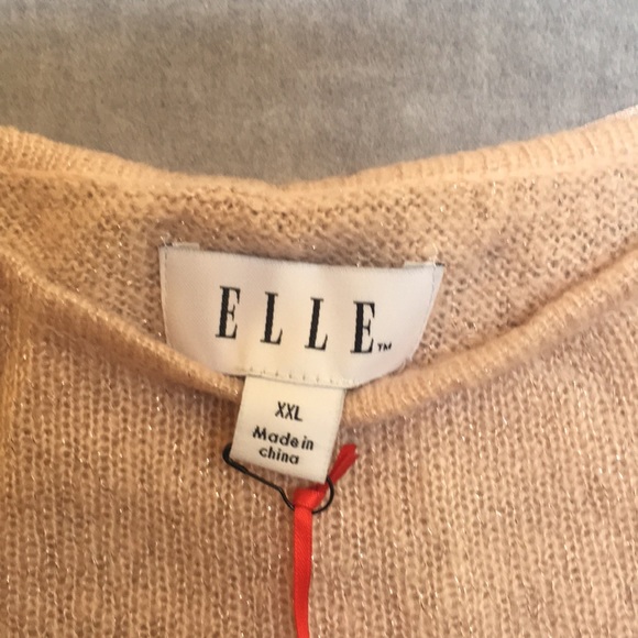 NWT Elle Soft Feminine Peach Color Sweater with Classic Appliqué Accents - Picture 3 of 11